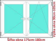 Okna O+OS SOFT šířka 175 a 180cm x výška 90-105cm